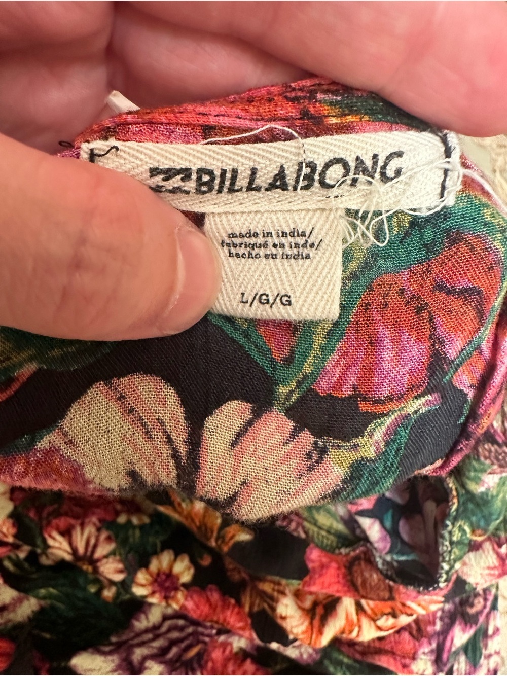 Billabong Multicolor Floral Flared Leg Overalls Women L Boho Indie Teacher Artsy - Picture 5 of 9